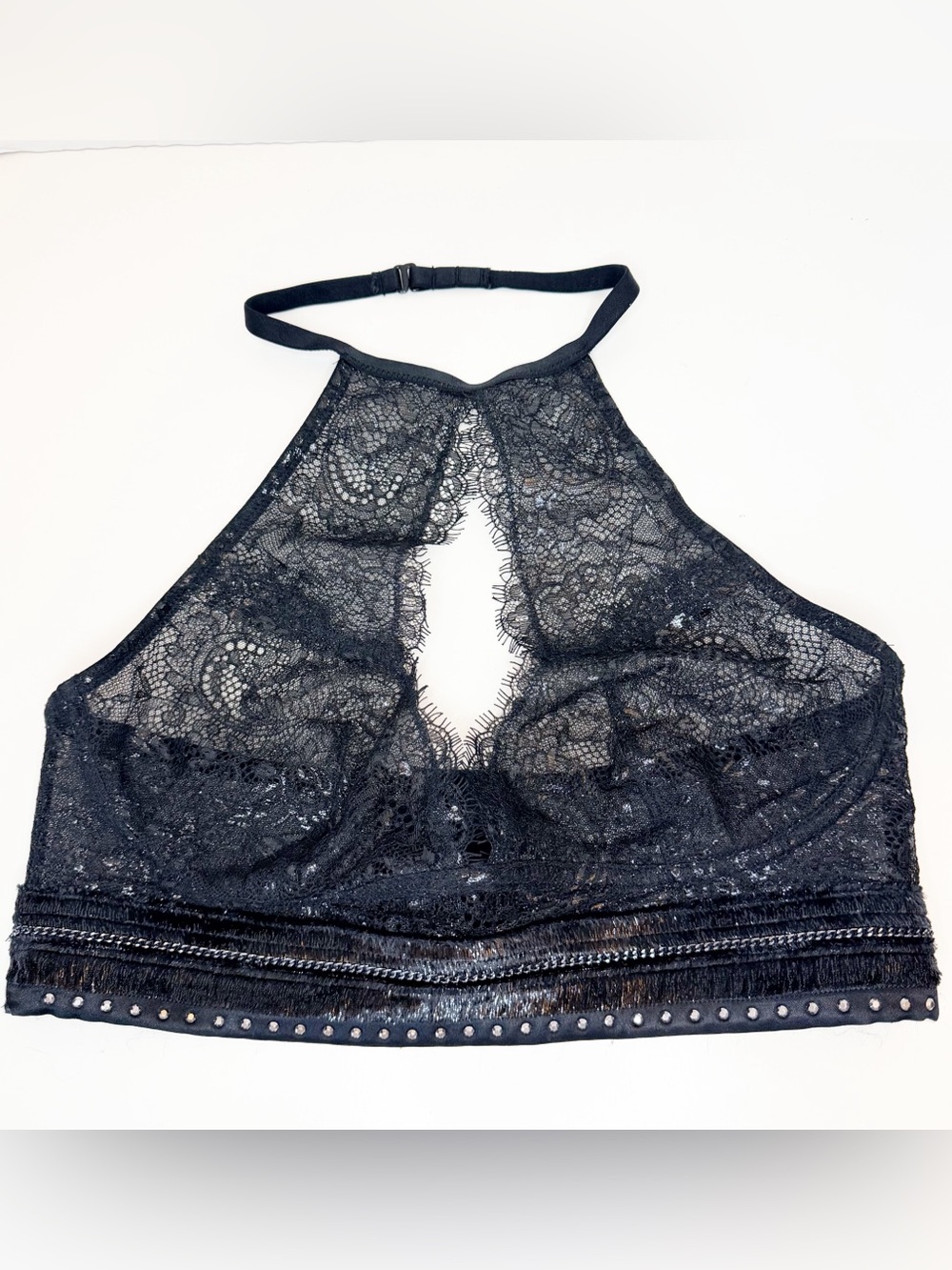 Victoria's Secret Black Lace Bralette with Stud Trim